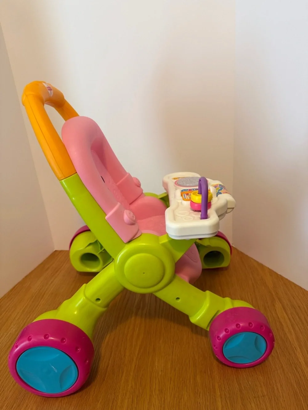 Fisher-Price Pink, Green & Yellow Interactive Activity Walker